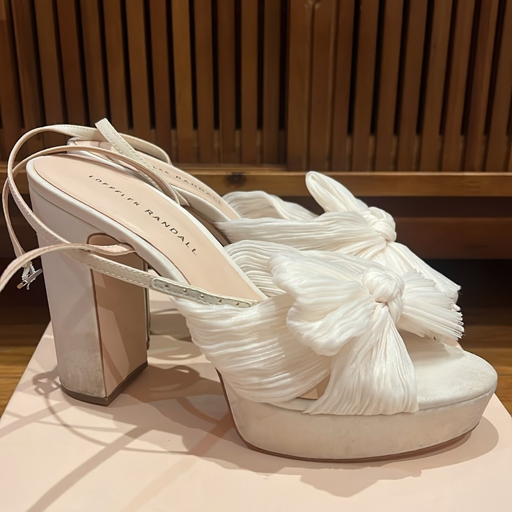 Natalia 115MM Pleated Bow Platform Sandals - Picture 3 of 11